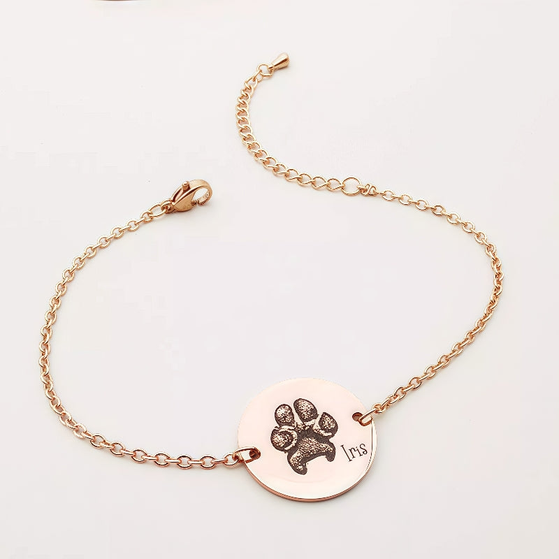 Simple Round Pendant Pet Memorial Bracelet