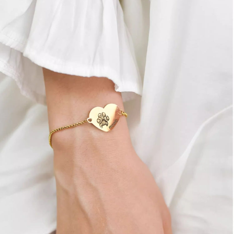 Memorial Pet Heart-Shaped Pendant Bracelet