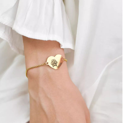 Memorial Pet Heart-Shaped Pendant Bracelet
